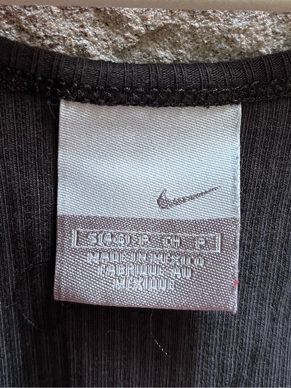 Nike Black Ribbed Tank with White Swoosh size small vintage - Picture 4 of 8